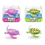 Robo Alive Robo Turtle Robotic Swimming Turtle (Green + Pink) by ZURU Water Activated, Comes with Batteries, Exclusive (2 Pack)