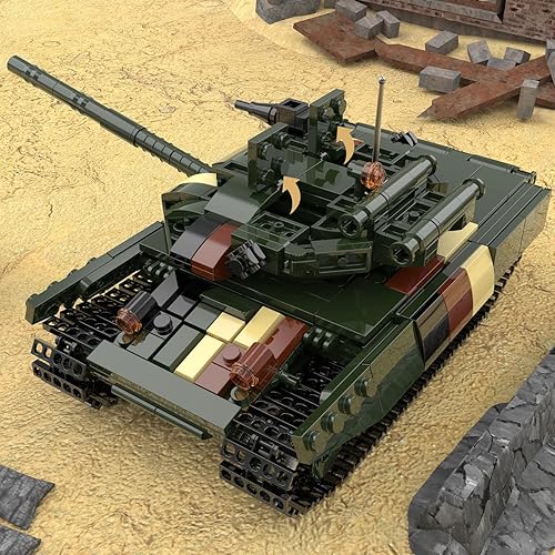 Miniatura 3 de Kit de construcción de juguetes de tanque militar, crea un modelo de tanque militar T64 de la Segunda Guerra Mundial, juguete de bloque de