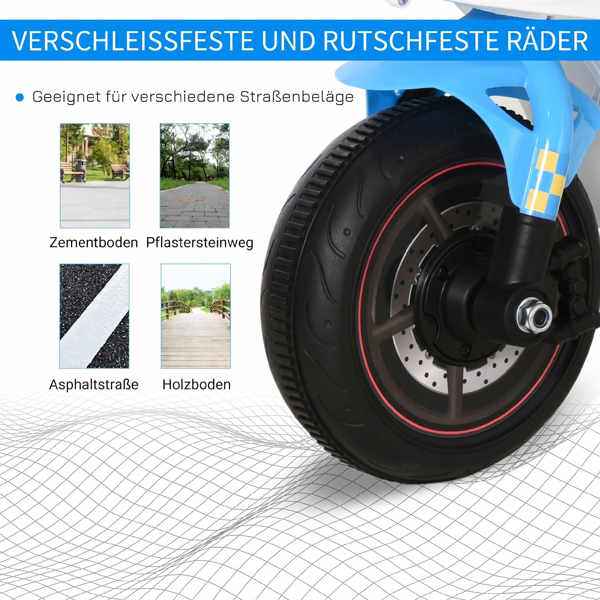 HOMCOM Rutschauto mit Musik und Scheinwerfer für 18-36 Monate Kinder Blau