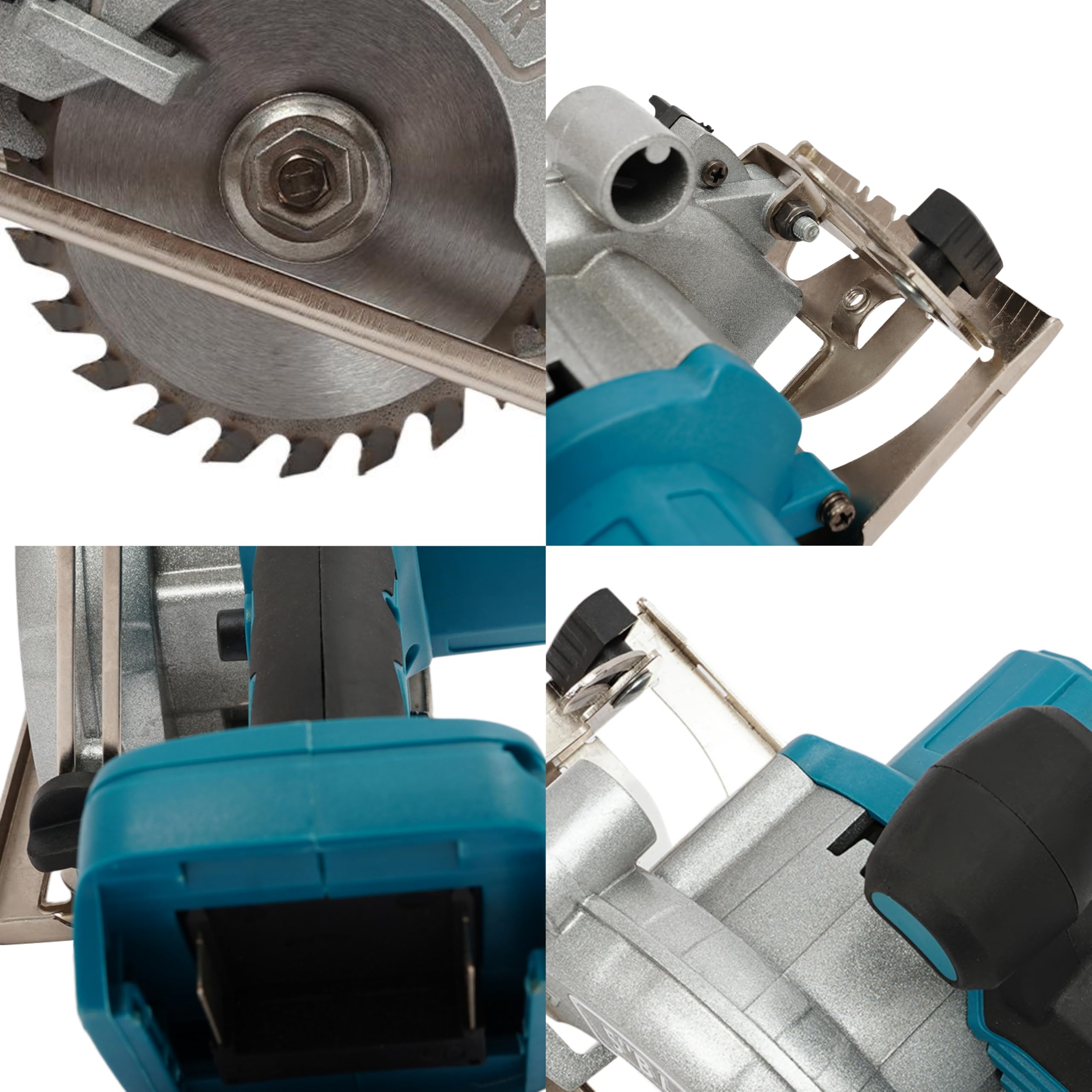 Sierra circular con batería de aluminio de 2280 W, con cubierta protectora, ángulo de corte ajustable y profundidad de corte, minisierra circular manual, 6200 rpm, sin escobillas, para madera, piedra