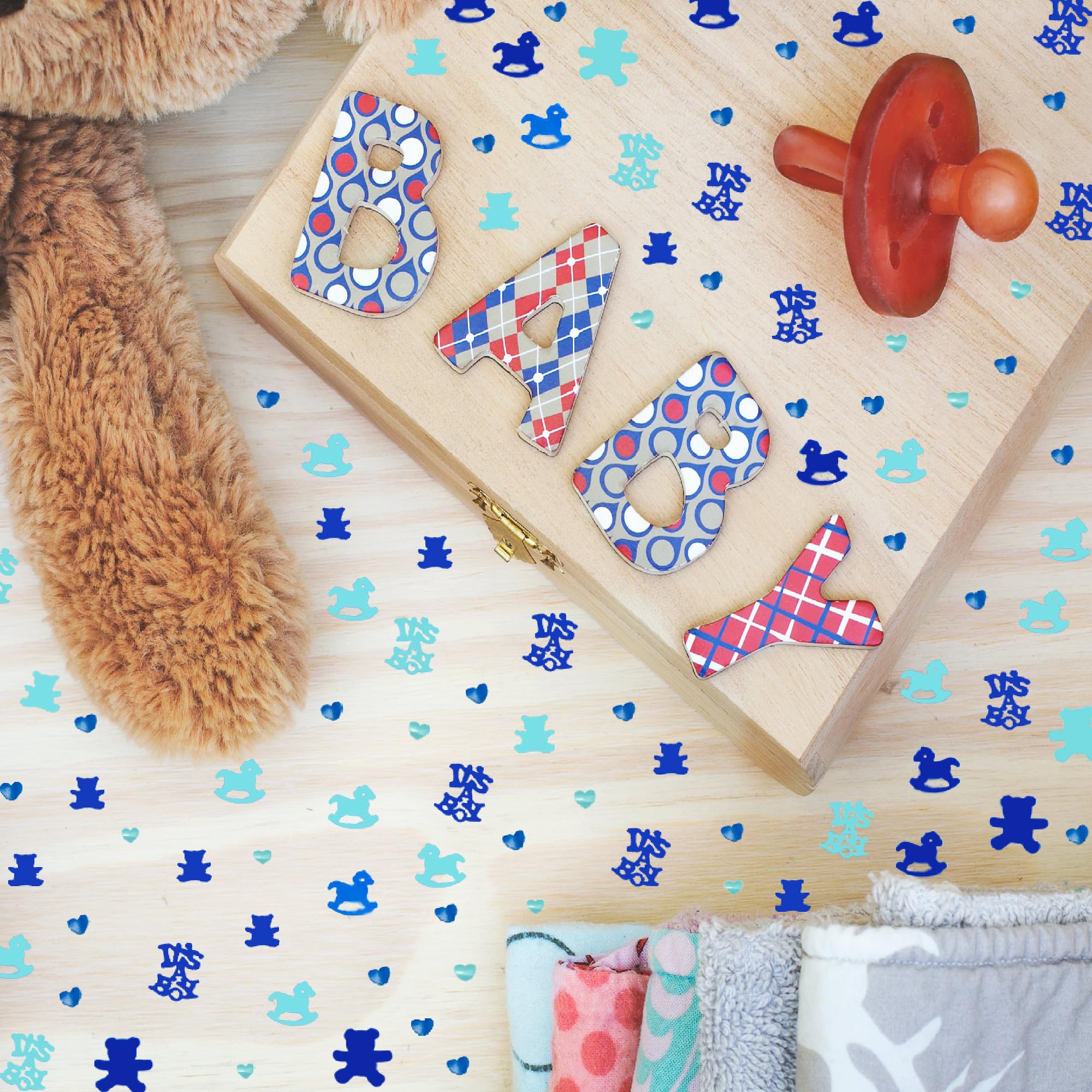 Konfetti für Jungen, Pailletten, Tischkonfetti, Metallic-Folie, Streusel oder DIY für Babyparty, Geburtstagsparty, Gastgeschenke (It's a Boy)