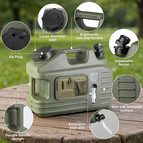 Miniatura 6 de Jarra de agua para acampar de 5 galones con bomba de agua de control táctil, contenedor de agua para campamento, almacenamiento de agua sin BPA con