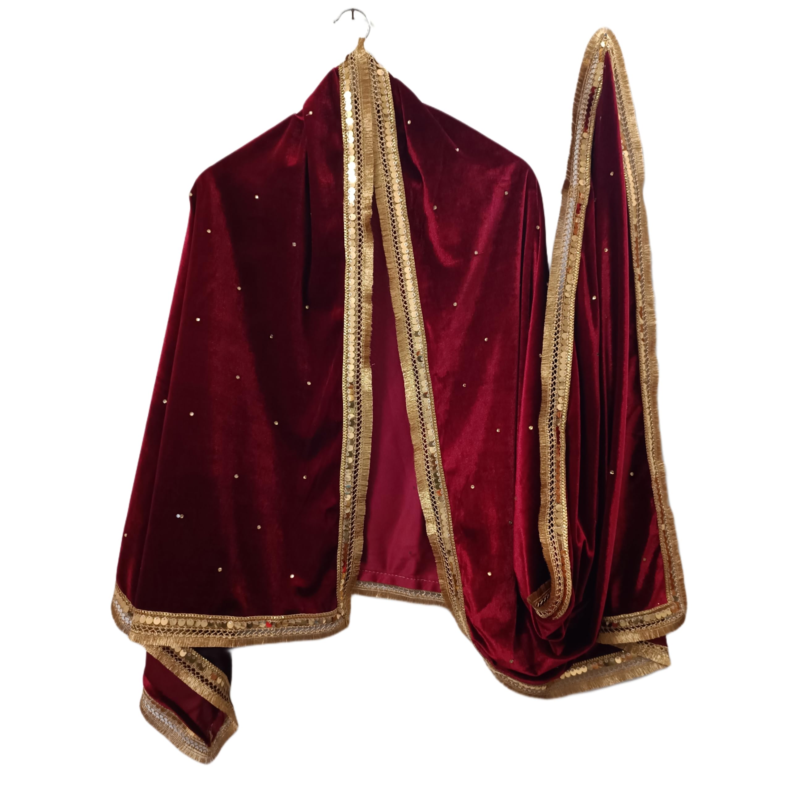 Women's Self Design Velvet Dupatta-picture-51