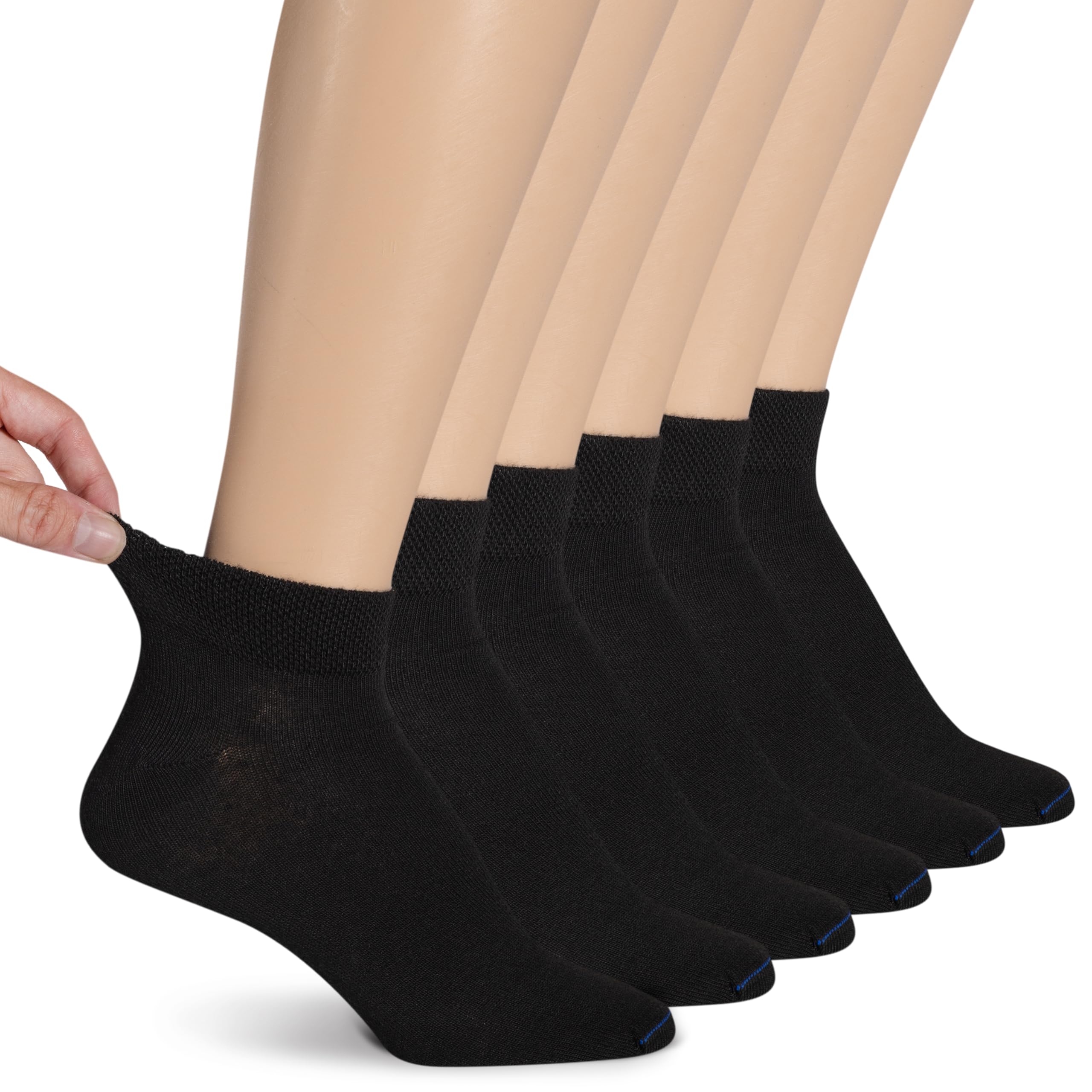 Dr. Scholl's Women's Diabetes and Circulatory Low Cut Socks Value Pack 6 Pair - Black - Women's Shoe Size: 4-10