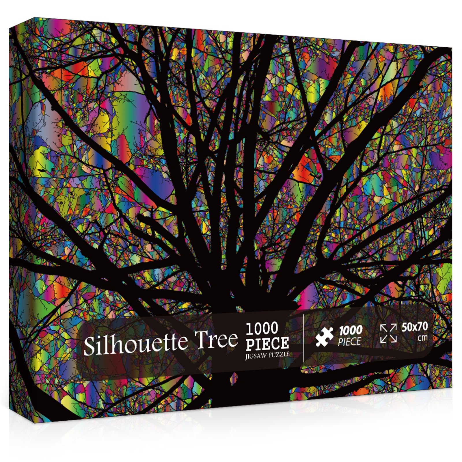 Hard Impossible Puzzles for Adults, Difficult Challenge Jigsaw Puzzles 1000 Pieces, Rainbow Color Tree Puzzles for Adults