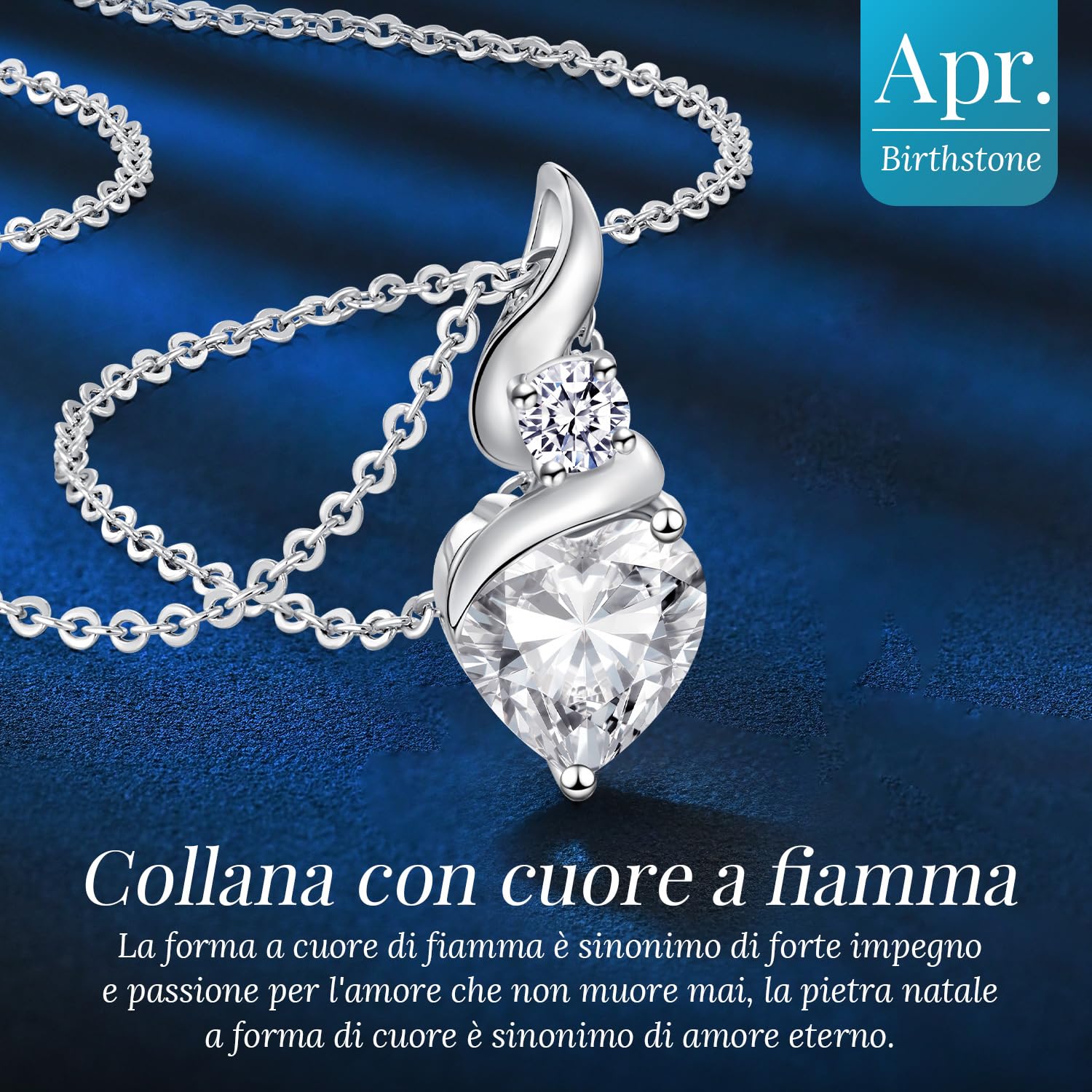 LOUISA SECRET Collana Delle Donne 925 Sterling Silver Rame placcato oro rosa Infinity Heart Collana Cuore Fuoco Pendant Birthstone Fiamma del Cuore Regalo per Le Donne Mamma Donna