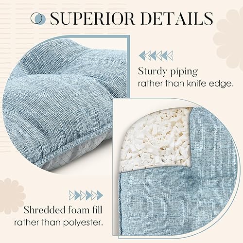 Vista 90 de Basic Beyond Paquete de 4 cojines para sillas de comedor, cojines para sillas de comedor con lazos y respaldo antideslizante, 15.5 x 15.5 pulgadas