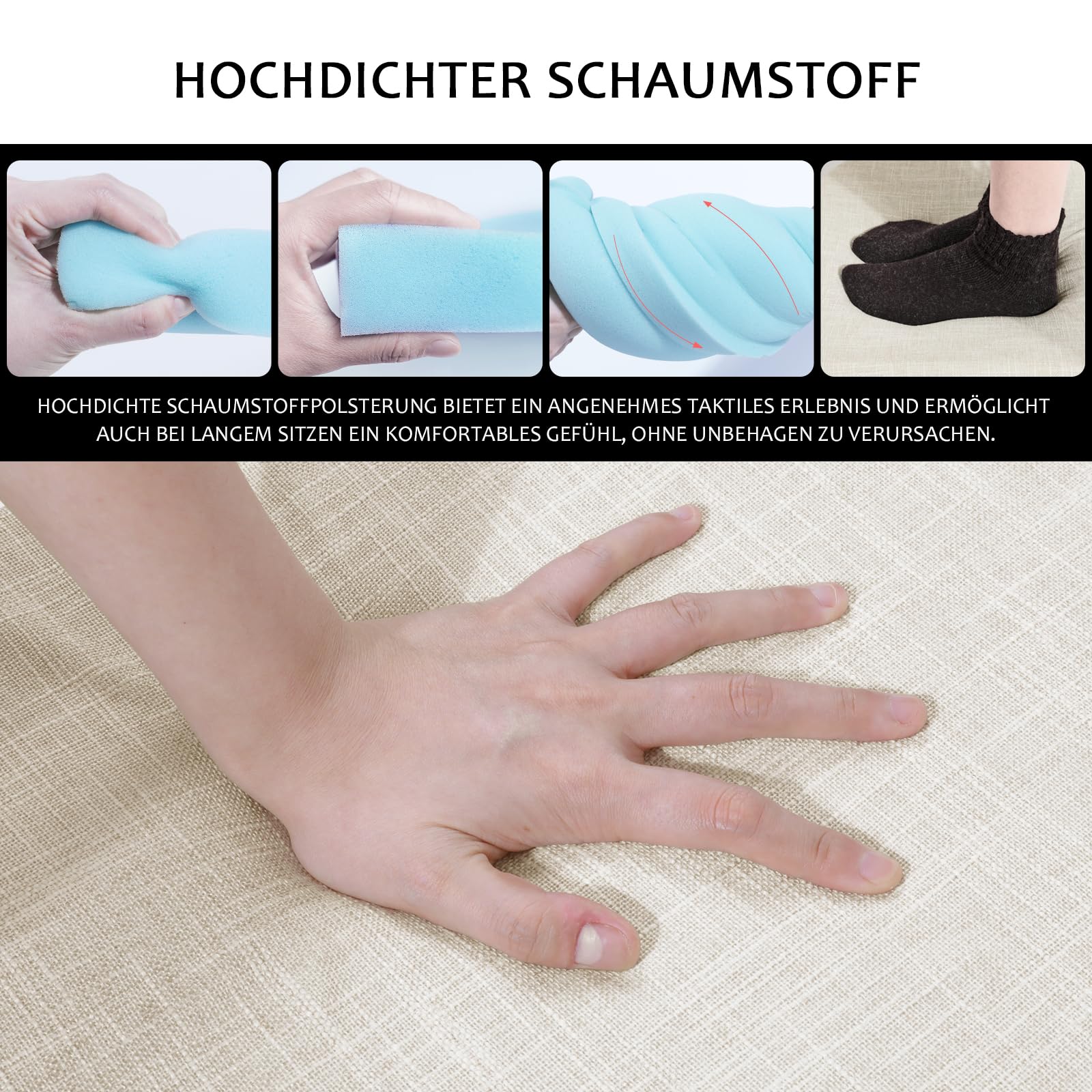 Stuhlkissen Rund 41 * 5cm Stuhlkissen mit Bändern Sitzkissen Stuhl Chair Cushion Sitz Kissen waschbar doppelte Anti Rutsch elastisch Sitzpolster für Stühle Outdoor Indoor (4pcs-beige)