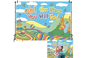 Vibrant 'Oh, the Places You'll Go!' Backdrop for Read Across America Day