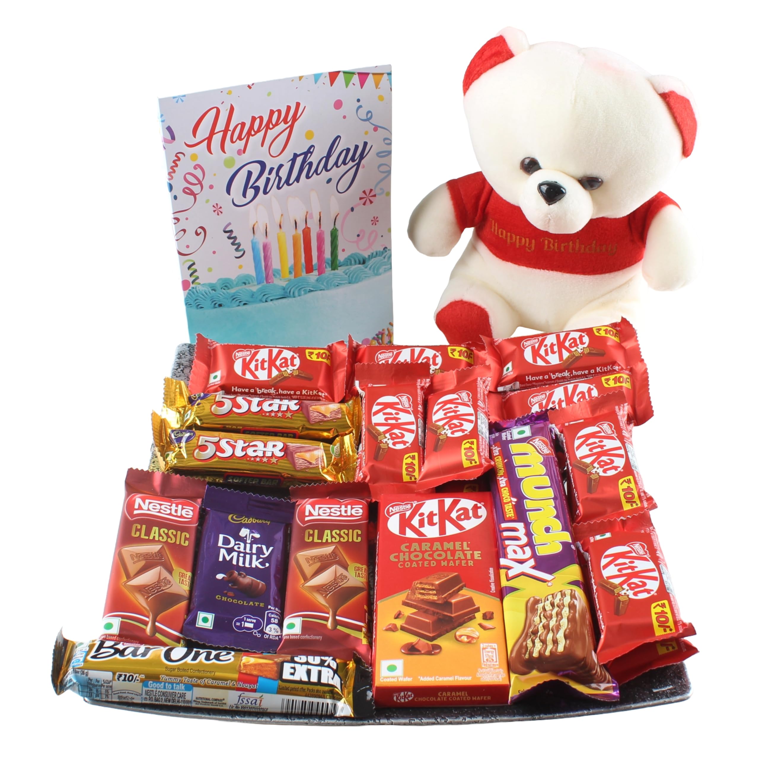 Premium Chocolate Gift Hamper With Birthday Teddy and Birthday Greeting Card | Chocolate Gift-image-16