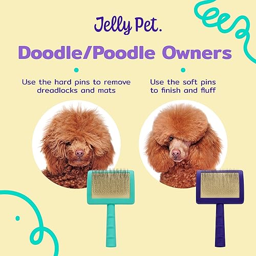 Miniatura 4 de Jelly Pet Cepillo universal para perros, elimina enredos y capa inferior muerta, Doodle Huskie Sheep Dog Golden Retriever pastor alemán, pines