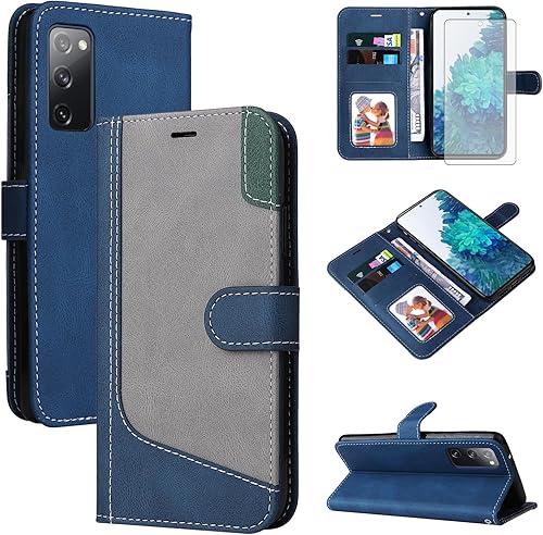 Asuwish Funda de teléfono para Samsung Galaxy S20 FE 5G de 6.5 pulgadas con protector de pantalla y cubierta abatible de cuero, tarjetero para