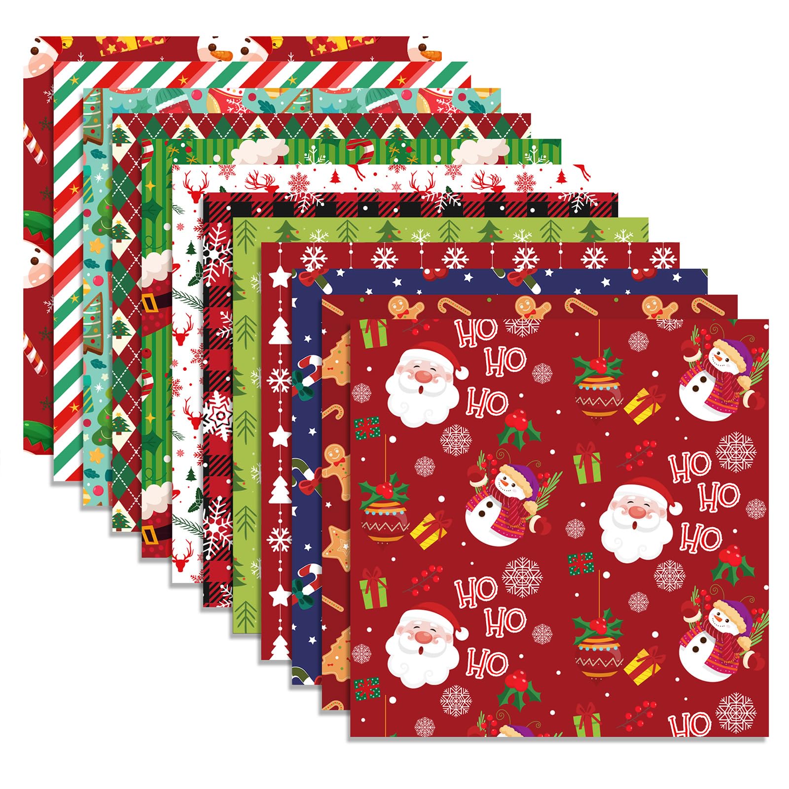 24 Stuks Papier Scrapbooking Kerst Decoupage Decoratief Papier Kerst Origami Papier Papier Vellen Cadeaupapier Kerstdecoraties Dagboek Kalender Wenskaart Album DIY (A