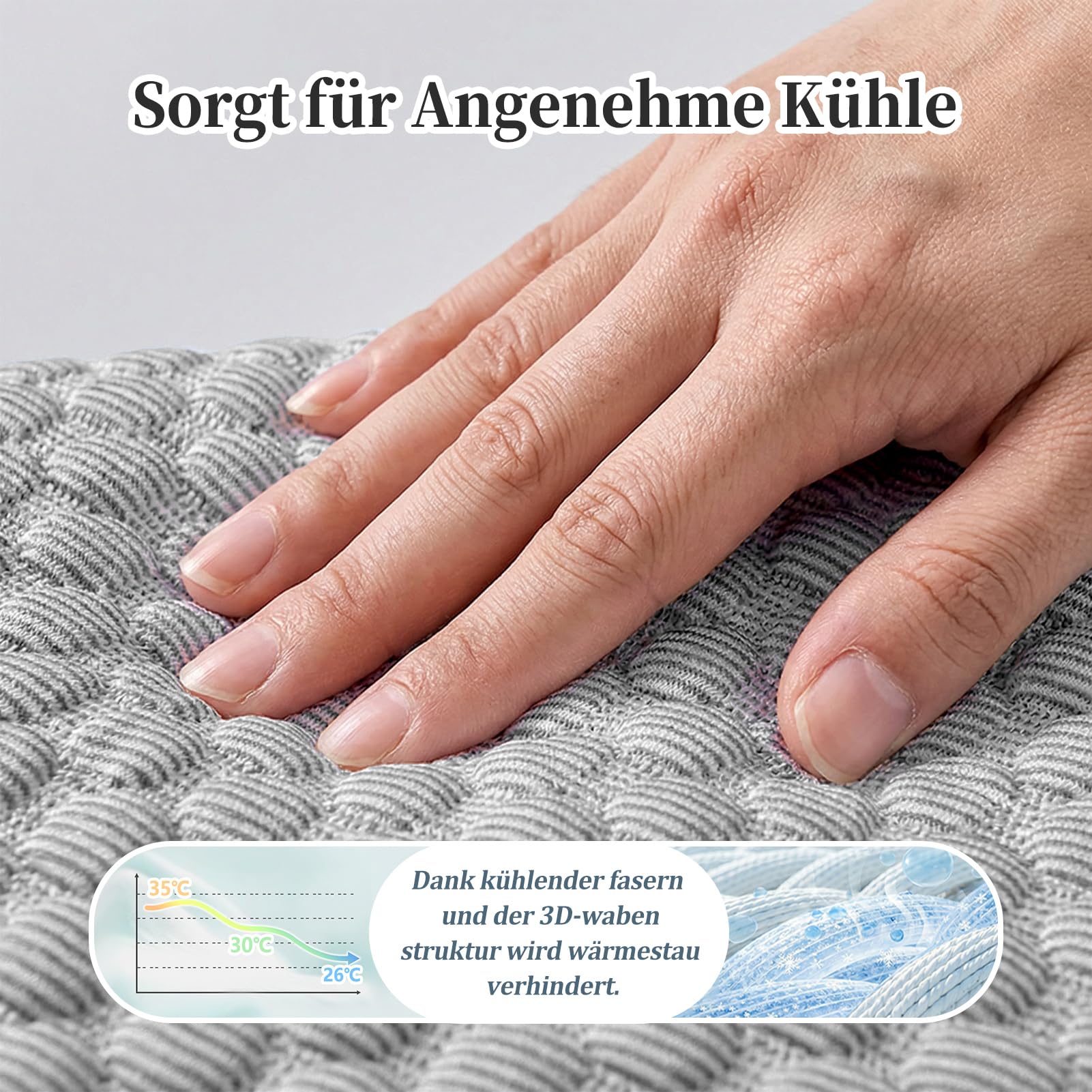 Sommer Spannbettlaken Set Kühlende Bettlaken | Atmungsaktive Spannbetttücher mit Kissenbezüge 3D Bohnenform Cool Ice Silk Schlafzimmer Bed Sheets für Heißschläfer