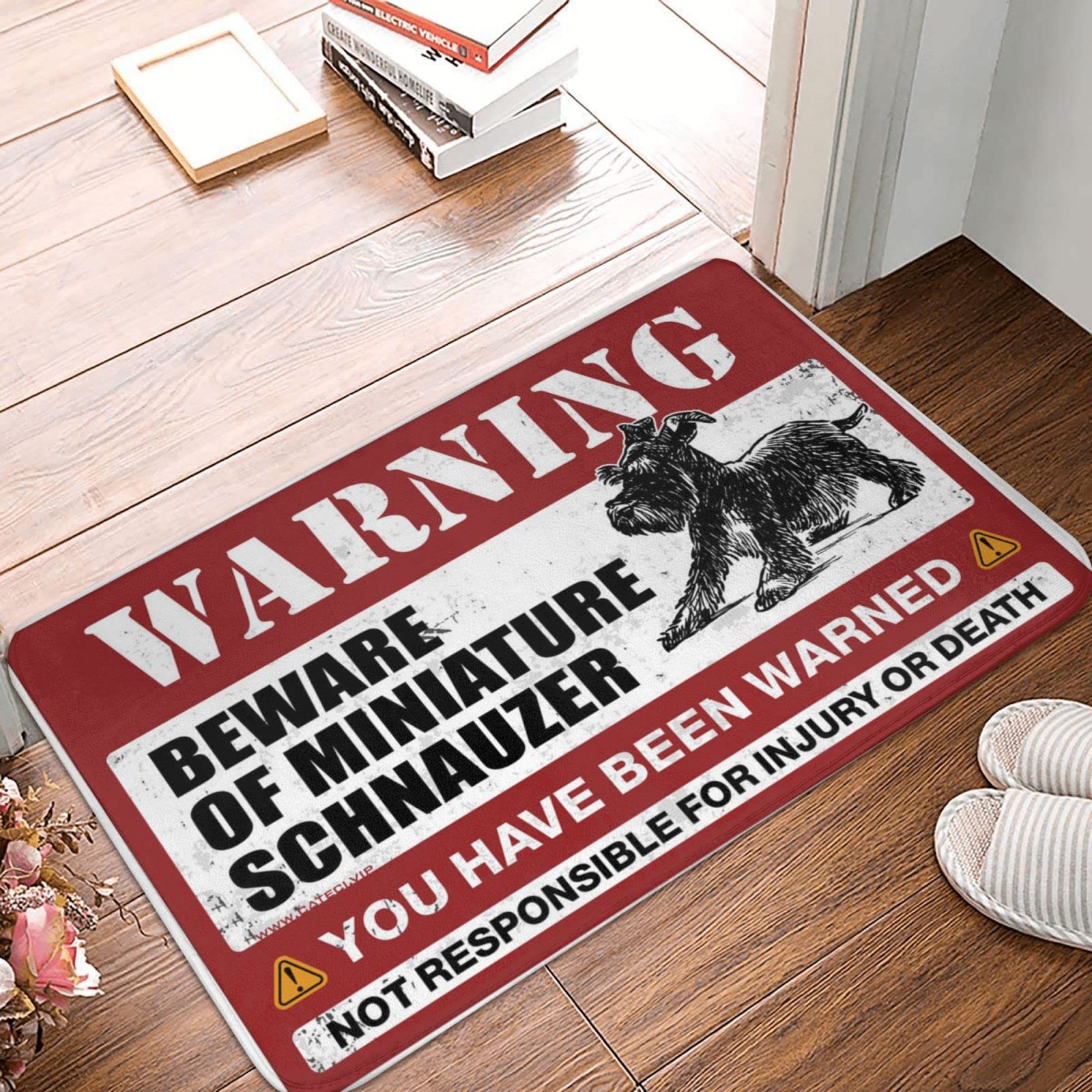 Tapis de bienvenue extérieur schnauzer miniature grand paillasson d'automne 65 x 90 cm