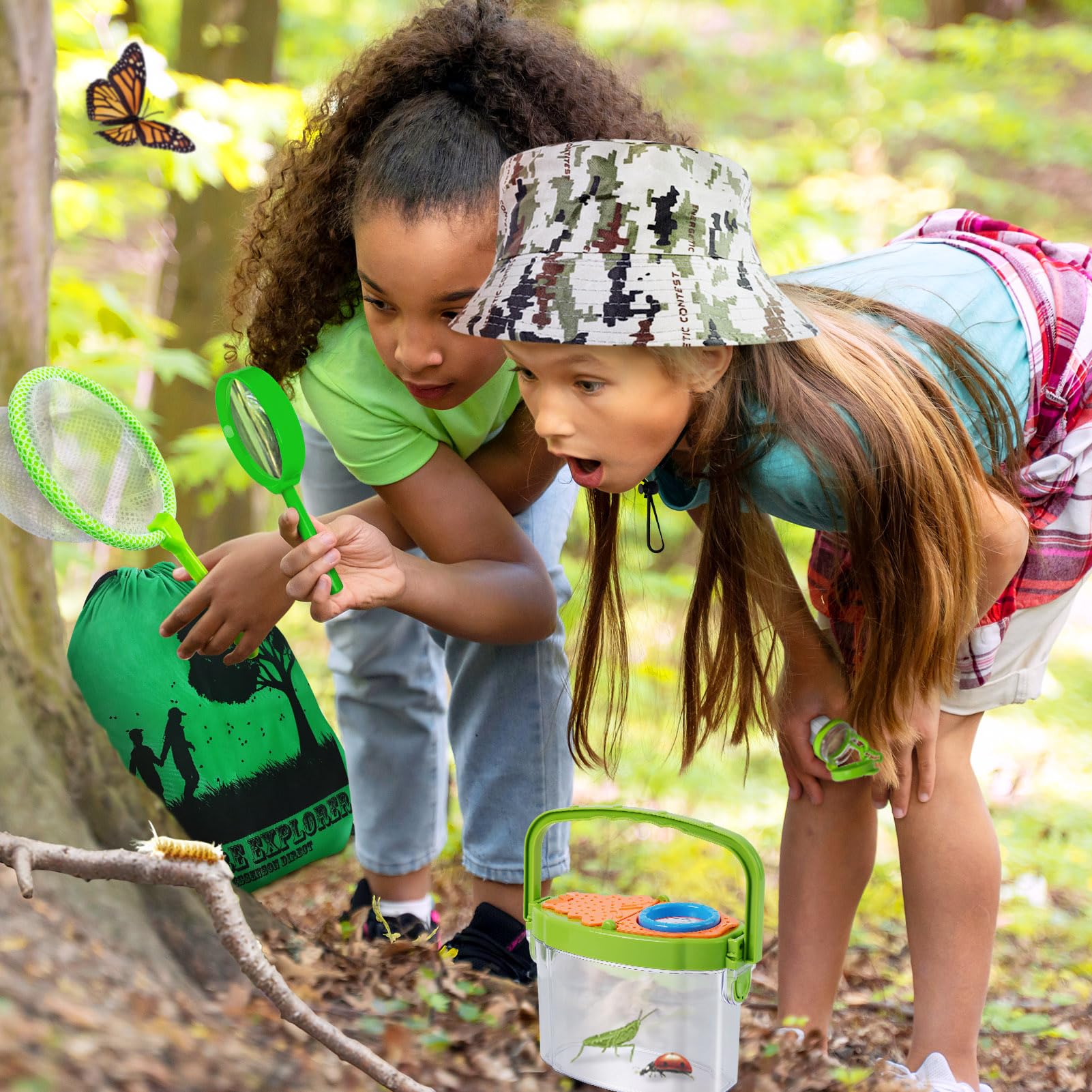 Set di Giocattoli da Esploratore Esterno, Set Explorer Outdoor Giocattoli, Set di Esplorazione per Bambini Binocolo, Regalo per età 3, 4, 5, 6, 7, 8+, Anni, Ragazzi, Ragazze, Bambini