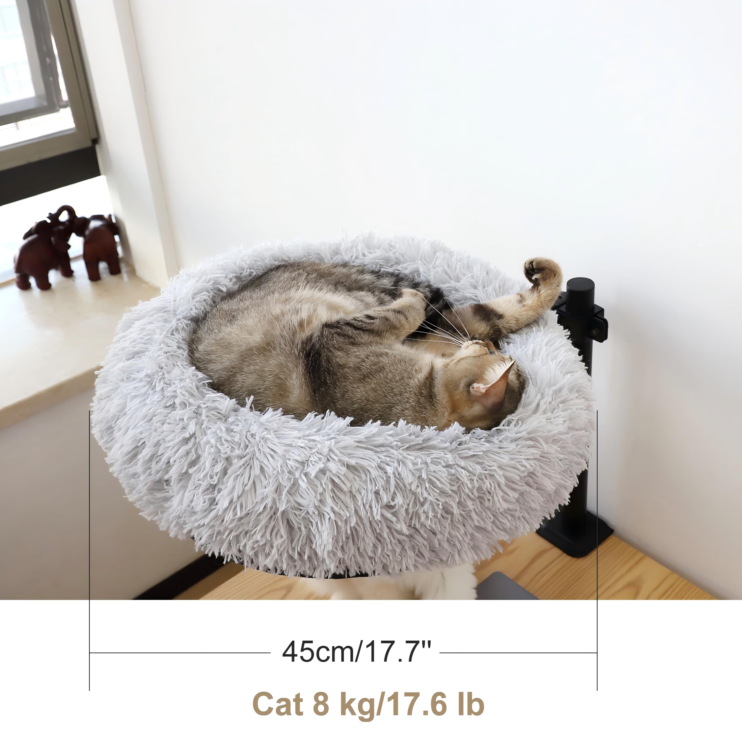 HengLiSam Letto da scrivania per gatti da 40,6 cm, girevole a 360° e regolabile in altezza, comodo e morbido cuscino per animali domestici, scrivania da ufficio e tavoli da gioco