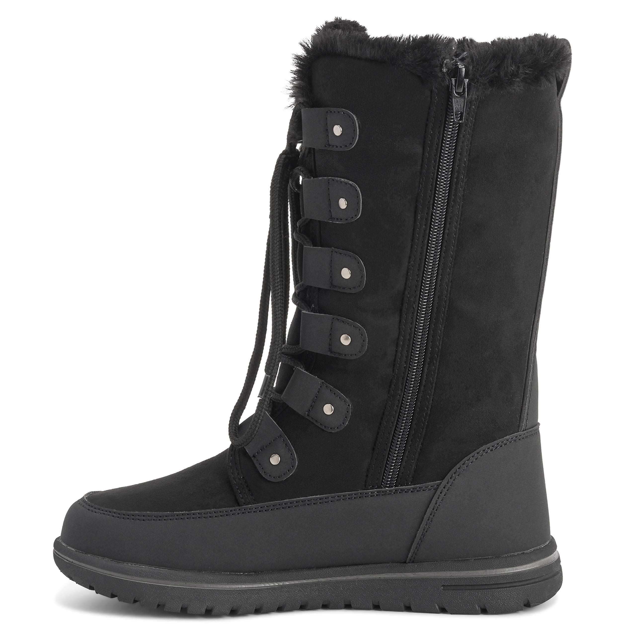 Polar Boot Damen Hoch Dauerhaft Kunstpelz Winter Regen Schnee Wasserdicht Draussen Kalb Stiefel