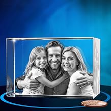 ArtPix 3D Crystal Photo, Personalized Gifts for Father, Dad, Men, Him, Husband, Grandpa, Great Customized Gift With Your Own Photo for Mom, Wife, Women, Custom Glass 3D Laser Etched Picture Frame