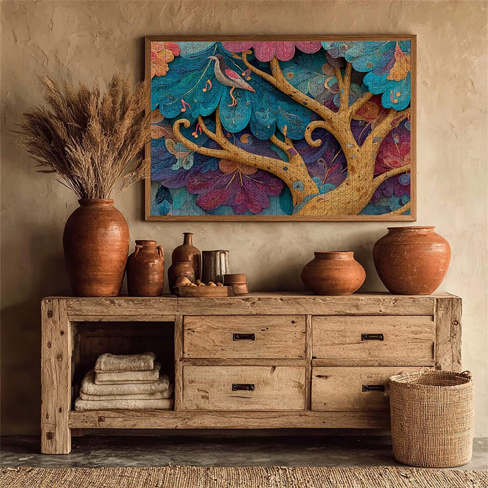 Drzewo Puzzle Drewno, Muzyka Puzzle 4000 Sztuk Dla Dorosłych Z Compact Box 141x87cm, Trudne Puzzle Puzzle, Kreatywne Gry Logiczne dla Mężczyzn Kobiety Nastolatki, Prezenty dla Dziewczyn, D-9436
