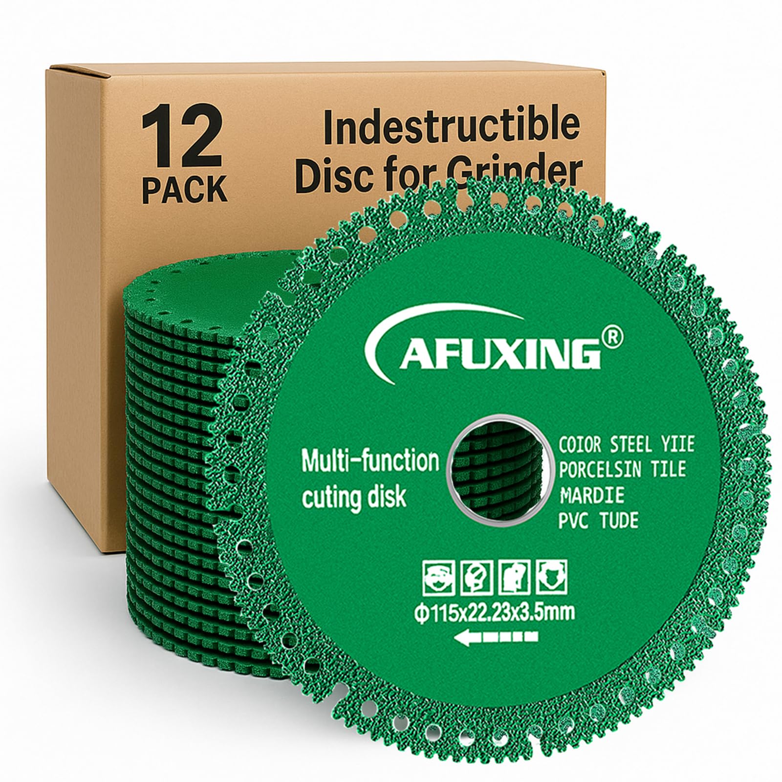 Indestructible Disc for Grinder 4 1/2 Inch, 12PACK Indestructible Disc 2.0 for Angle Grinder 7/8'', Durable Rock Slab Grinding Disc for Smooth Cutting