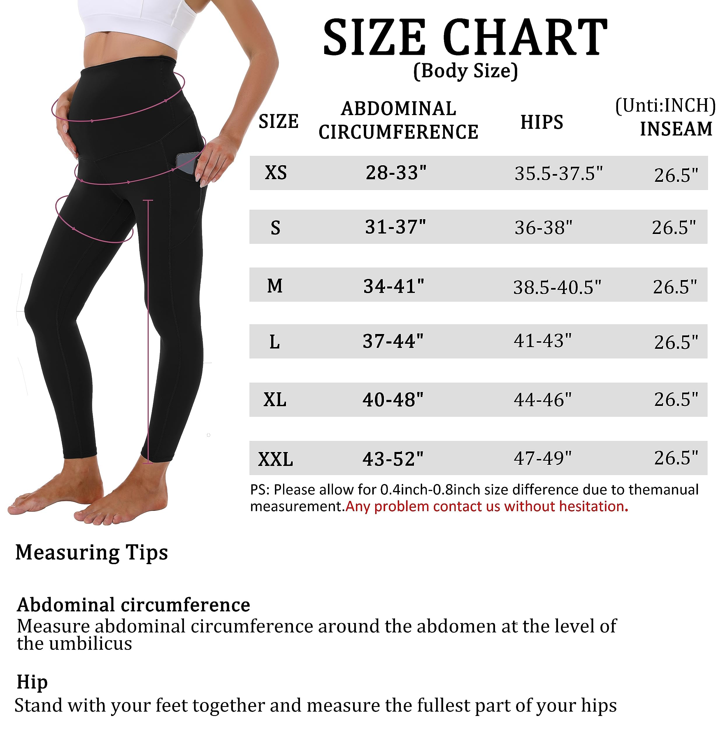 Leggings de maternidad para mujer con bolsillos, opacos, largos, elásticos, para maternidad, para embarazo, leggings de maternidad