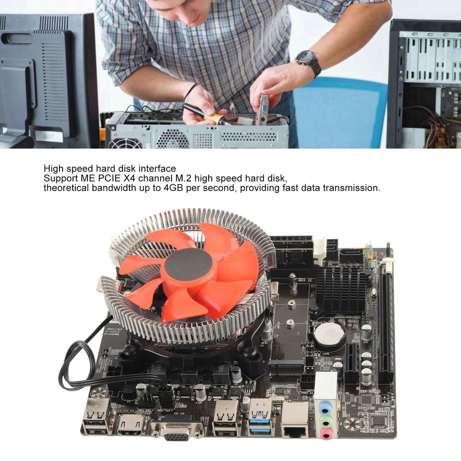 Hidyliu Juego de Placa Base B75, CPU I5 3470, 8 GB DDR3 RAM, Combo de CPU con Ventilador de Refrigeración, para Computadora de Escritorio y PC