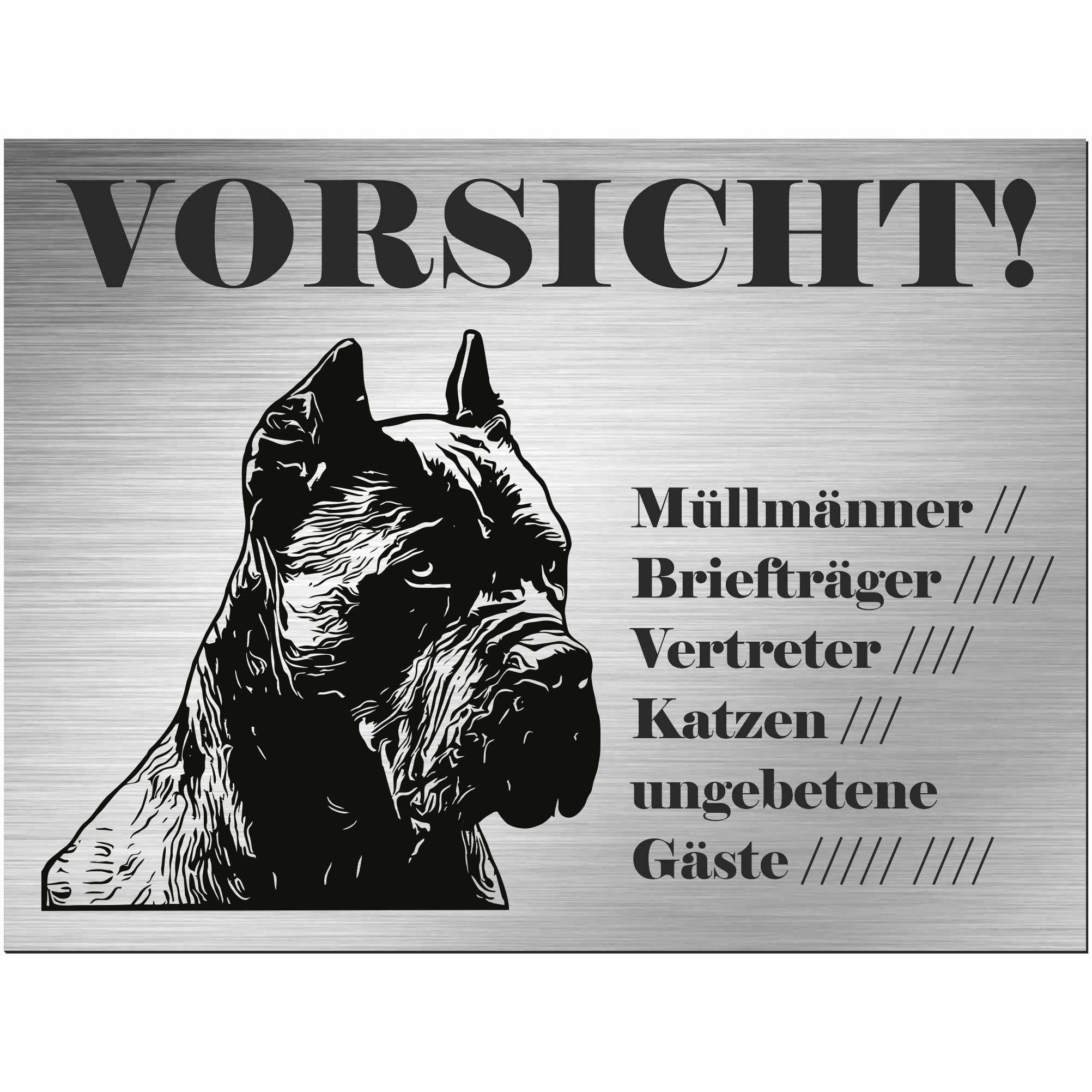 Plaque Cane Corso pour stopper les intrusions et prévenir les éboueurs
