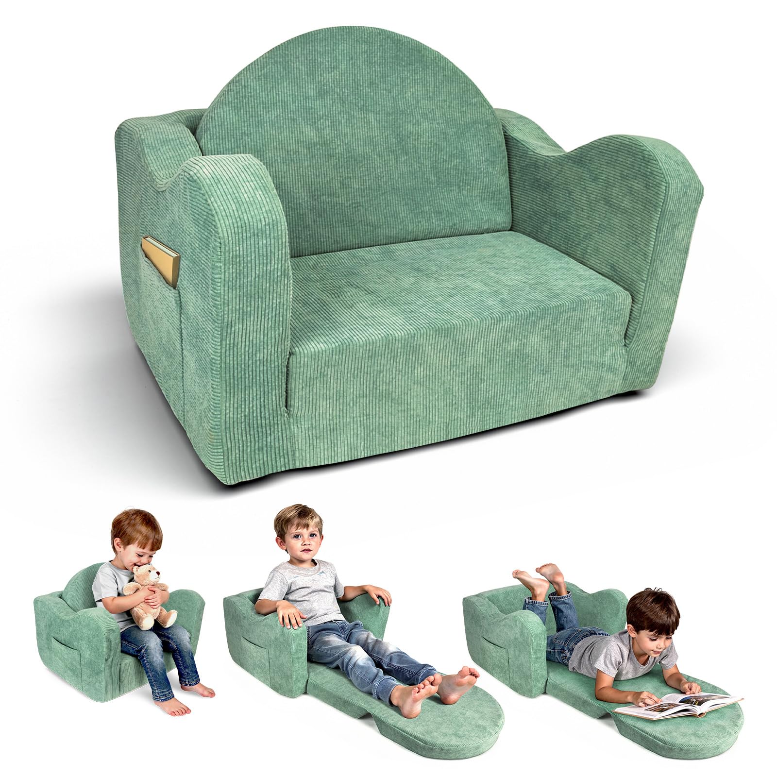 2 in 1 Sofa Infantil Plegable - Sillon Bebe para Niños 1 2 3 Años