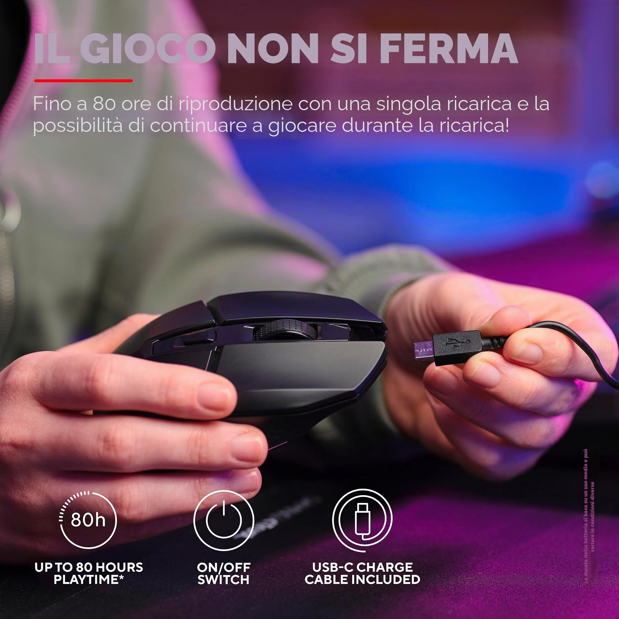 Trust GXT 1794 - Set tastiera da gioco QWERTZ DE, layout con mouse wireless e tappetino per mouse, pacchetto da gioco a LED 3 in 1, mouse wireless ricaricabile, 80 ore, tastiera compatta TKL USB,