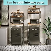 Vista 5 de Mini soporte para nevera de 4 niveles con almacenamiento, mini gabinete para refrigerador con almacenamiento, soporte para microondas, estante