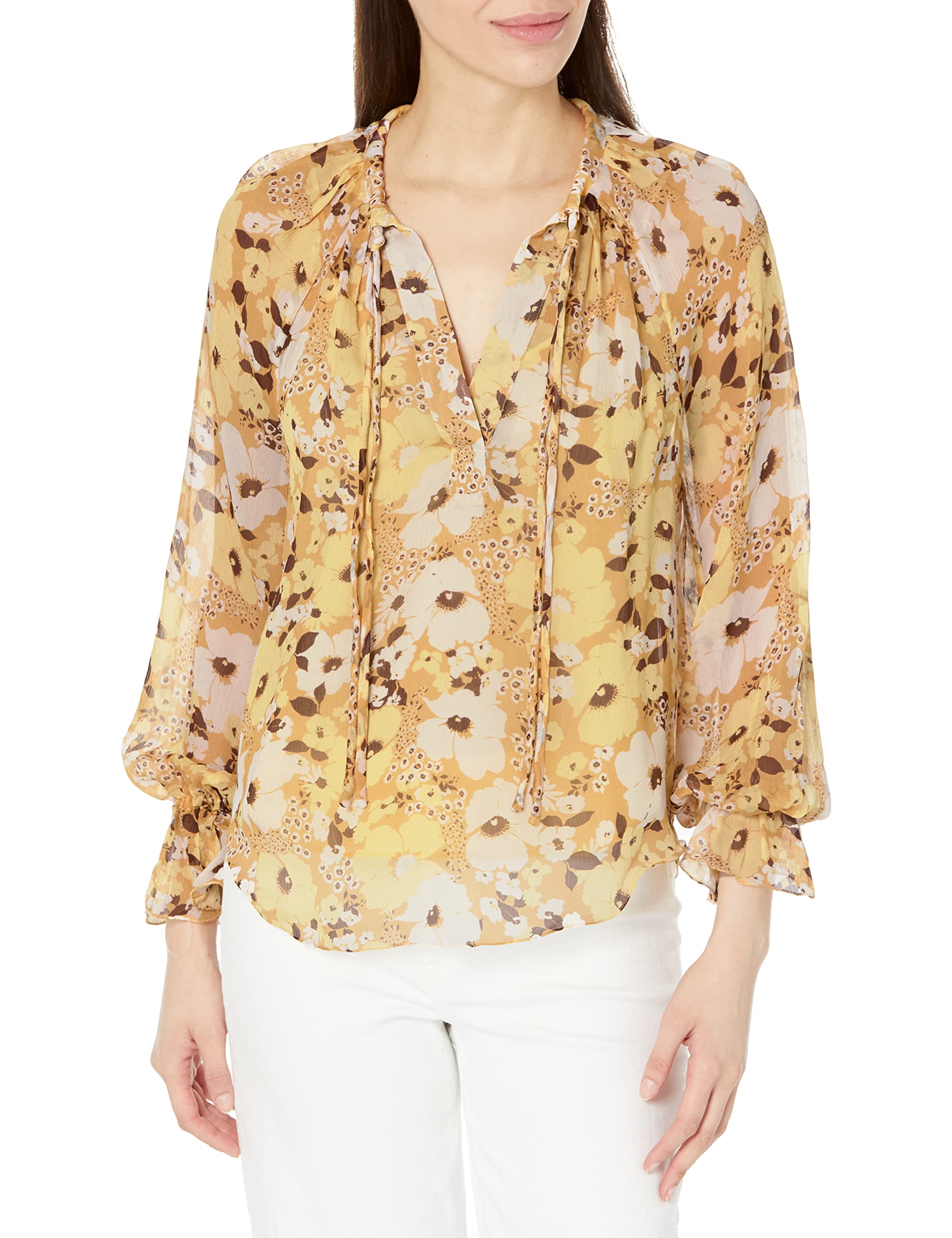 Joie Women's Brigitta Top in Amber Gold Multi