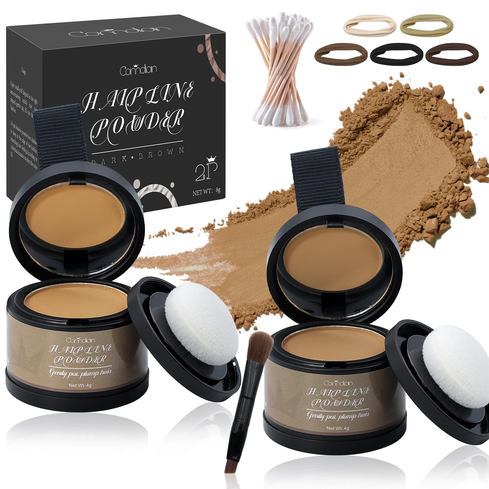 2 Pack Hairline Powder for Women and Men, Used to Root Touch Up Hair Color, Thinning and Gray Hair Coverage and Bald Spots Coverage, Dark Blonde