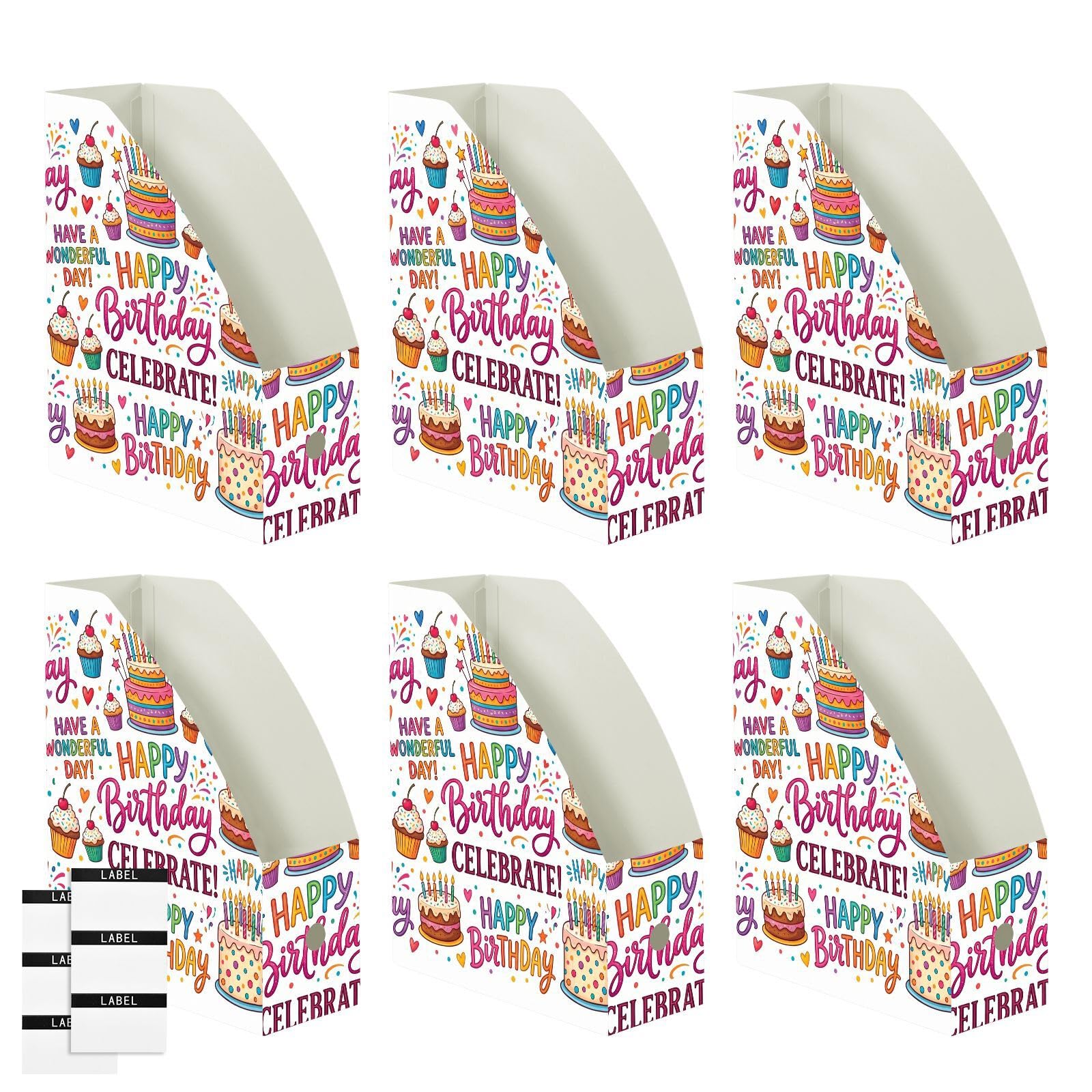 Porte-revues coloré pour anniversaire avec rangement vertical