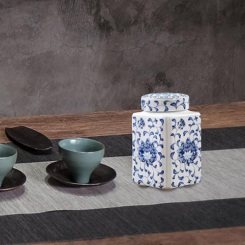 Miniatura 2 de Fenteer Tarro de cerámica de jengibre, frasco de templo de porcelana, delicado estilo chino, tarro decorativo multiusos, jarrón de flores para