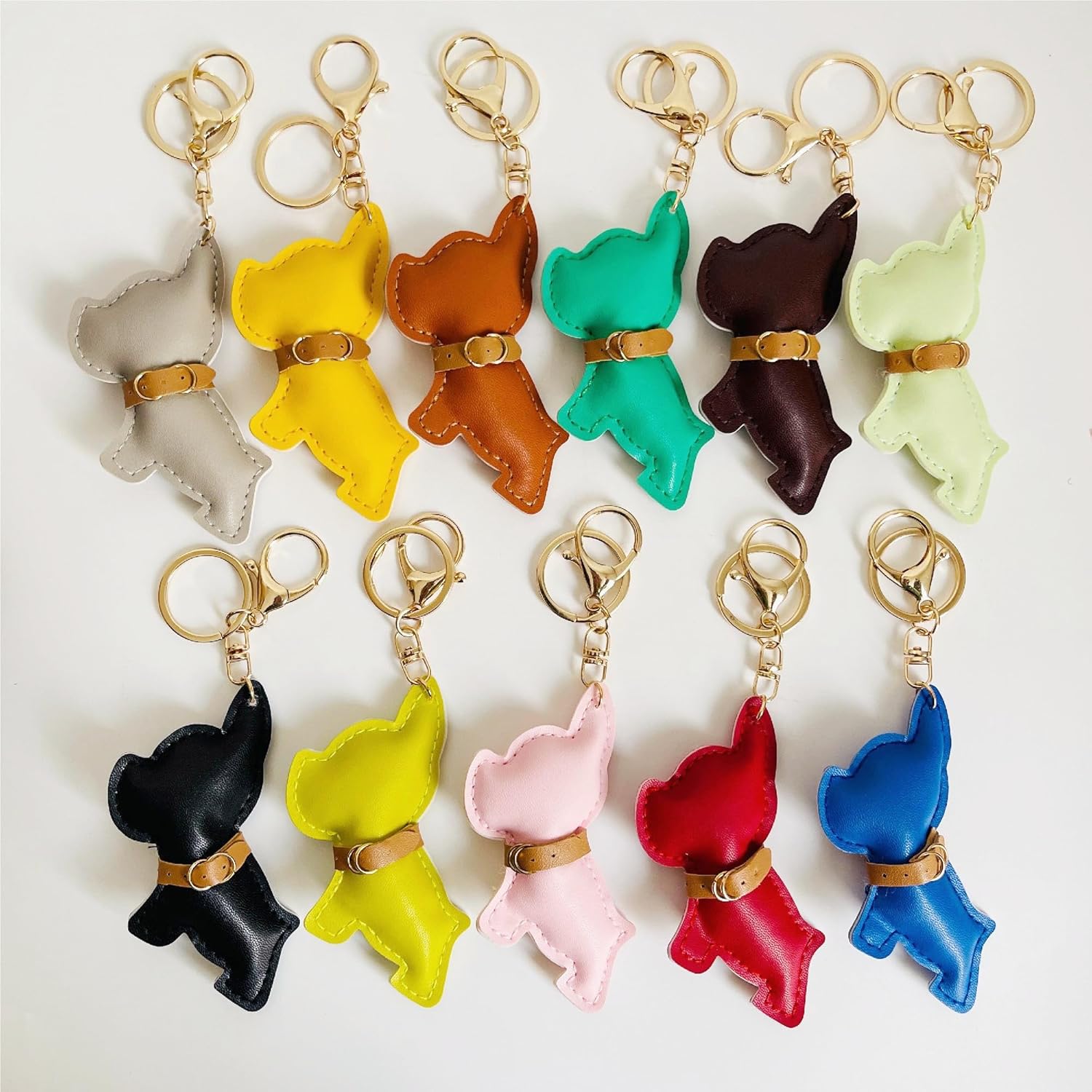 QTMY Leather Dog Keychain Keyring for Women,Purse Charms for Handbags,248 - Image 7