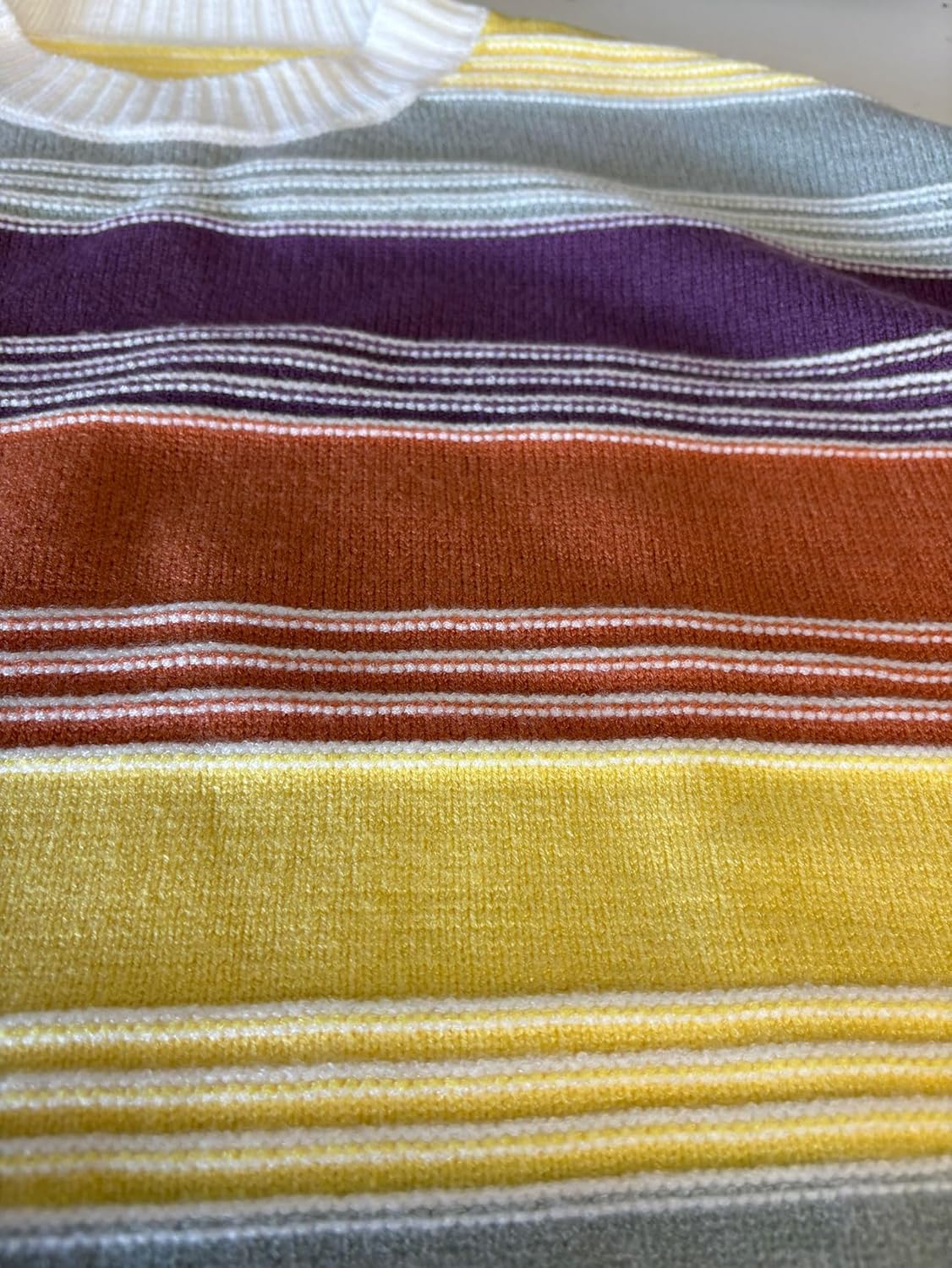 CHARTOU Women Contrast Striped Pullover Sweater 2025 Fall Outfits Oversized Knit Jumper Tops - Image 4