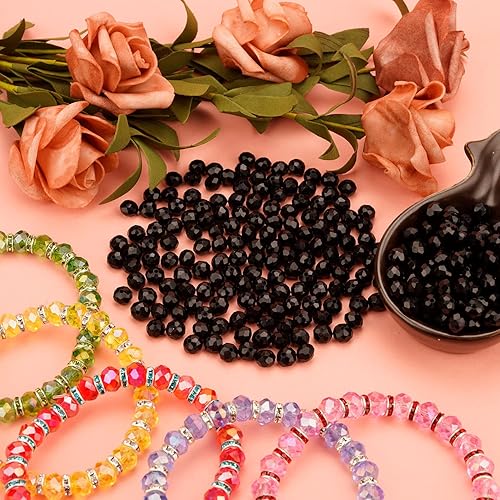 Miniatura 4 de Cuentas de cristal de bicona 10 hebras 650 cuentas de cristal facetado de 0315in para kit de fabricación de joyas pulseras anillos arte y