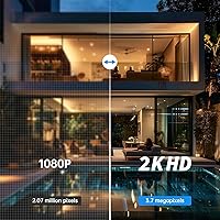 Vista 4 de Light Bulb Security Camera 2 Packs, 5G&2.4GHz 2K Security Cameras Wireless Outdoor 360° PTZ Cameras for Home Security with Color Night Vision, 2 Way