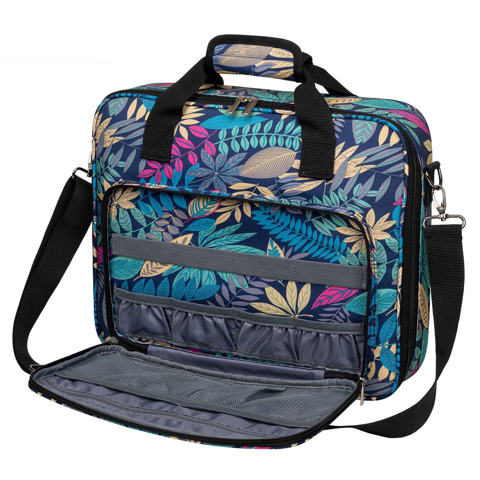 BAGLHER Cross Stitch &amp; Embroidery Organizer Bag - Large Portable Project Storage with 3 Compartments, Travel Friendly Carrying Case for 11.2" Hoops, Threads, Supplies (Hawaii)