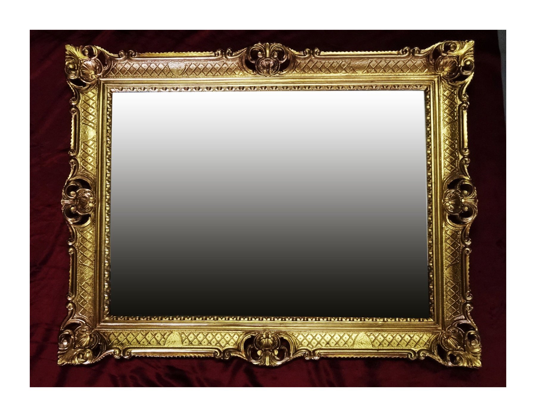 Miroir mural - Style baroque - Doré - 90 x 70 cm