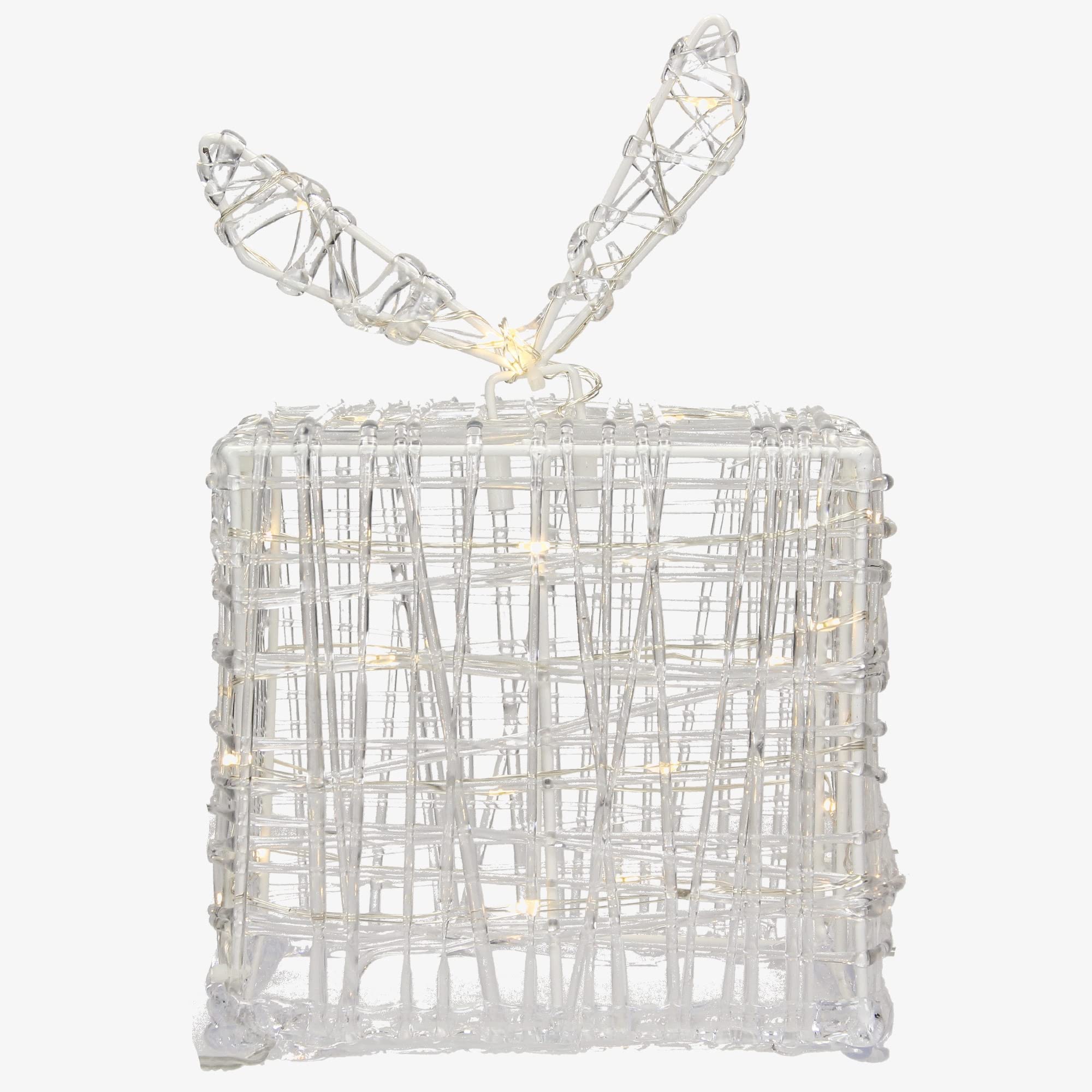ECD Germany Set di 3 Scatole Regalo Luminose con 90 LED Bianco Caldo Decorazione Natalizia Pacchi Decorativi per Albero di Natale IP44 Impermeabile Argento da Interno/Esterno Matrimoni Feste Cortile