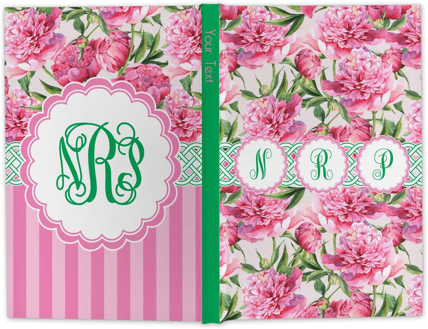 Personalized Watercolor Peonies Hardbound Journal - 5.75" x 8"