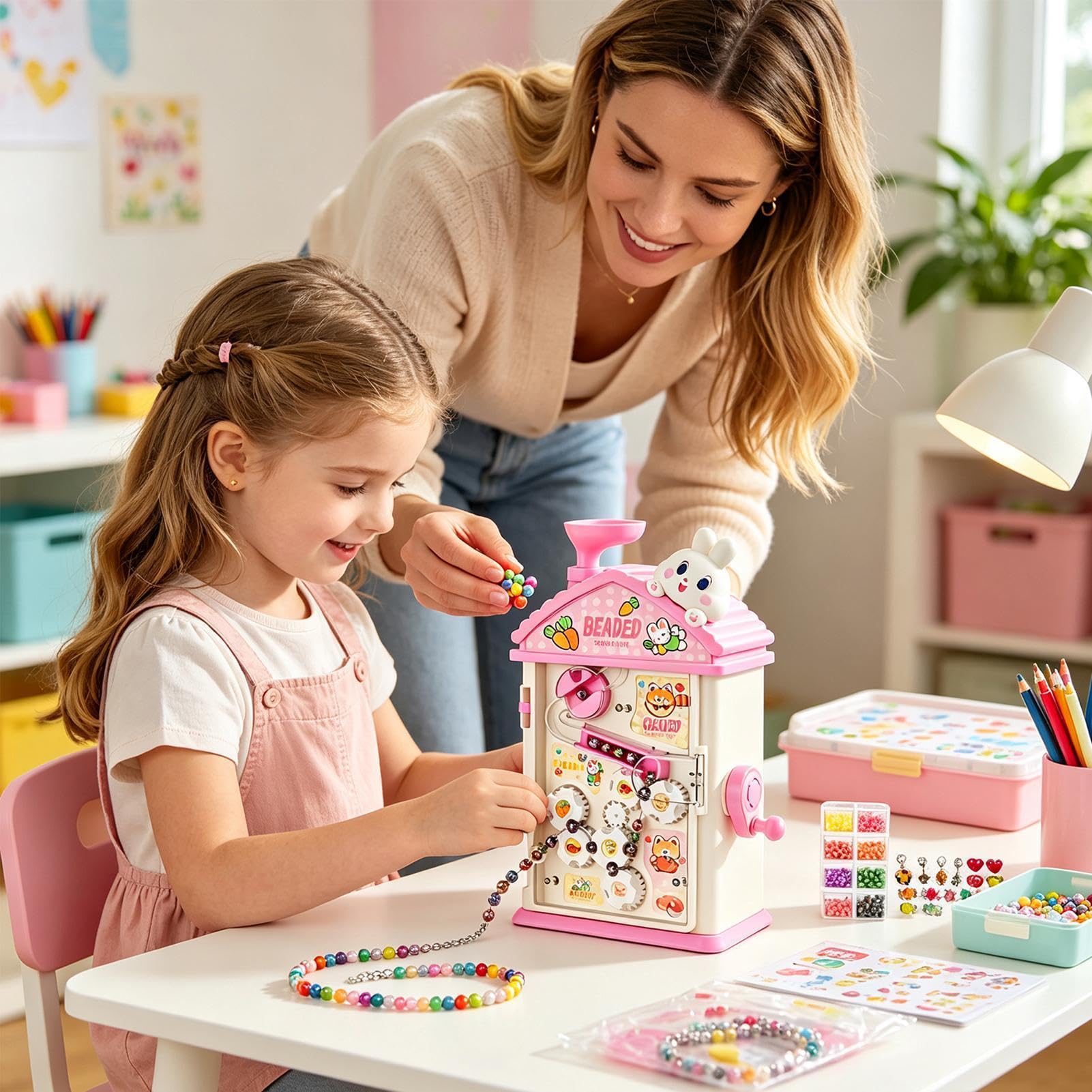 Kit Creazione Braccialetti Bambine Fai da te divertente per imparare con