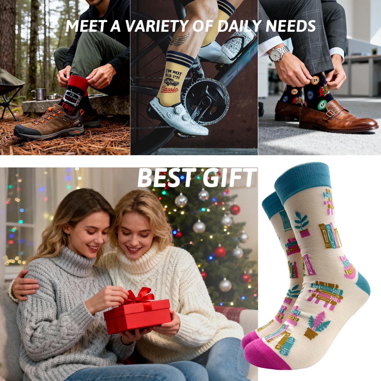 Do Not Disturb I'm Reading Novelty Funny Fashion Breathable Casual Cotton Socks, Unisex Cozy Knitted Crew Socks, Gifts for Books Lover Reader Writers, Teen Teacher Students, Graduation Gifts - Image 2