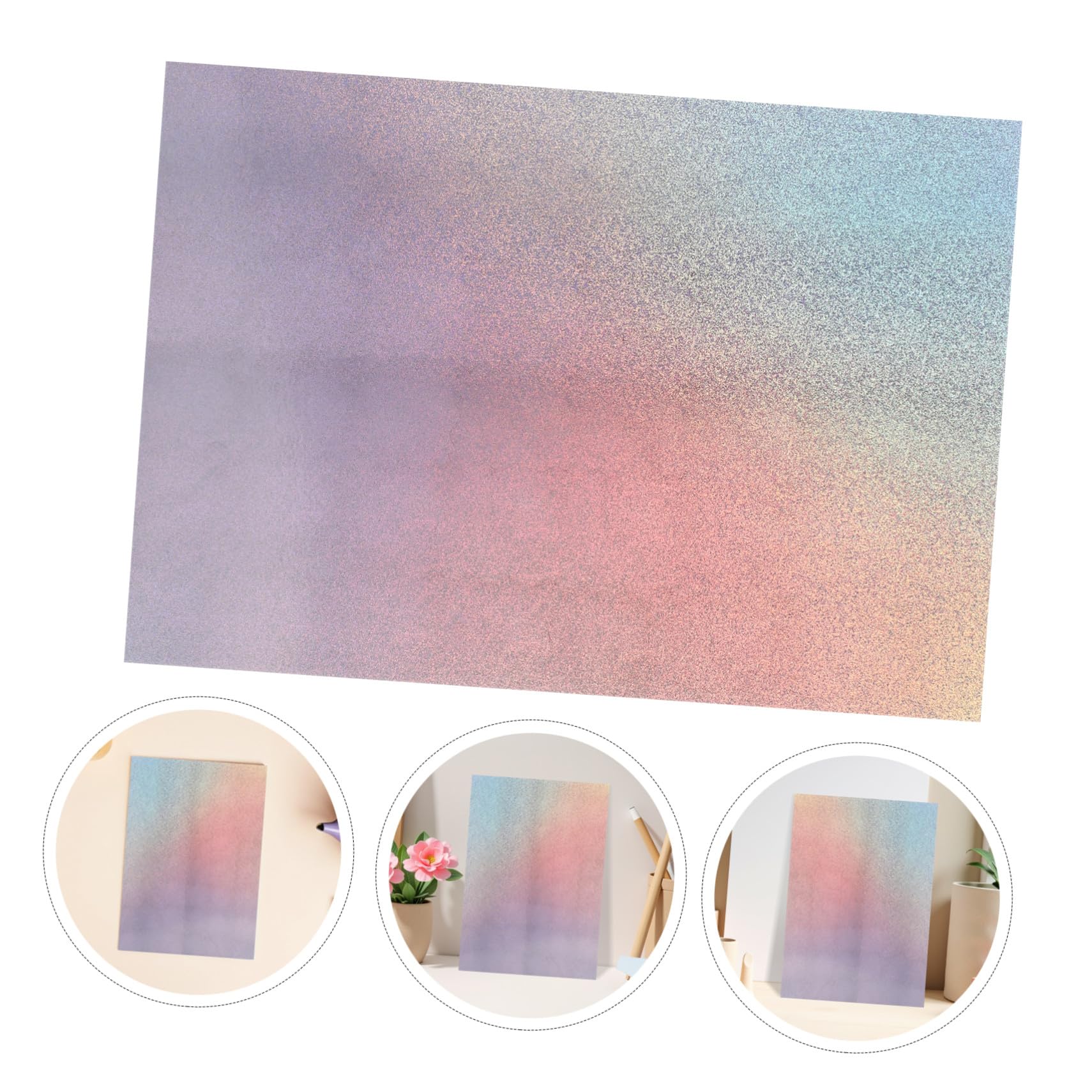 NUOBESTY 50pezzi Cartoncino Olografico Lucido Carta Glitterata Iridescente Cartoncino Specchio Spessore per Scrapbooking Fotografico Bricolage Inserti Imballaggio Spedizione Carta Origami