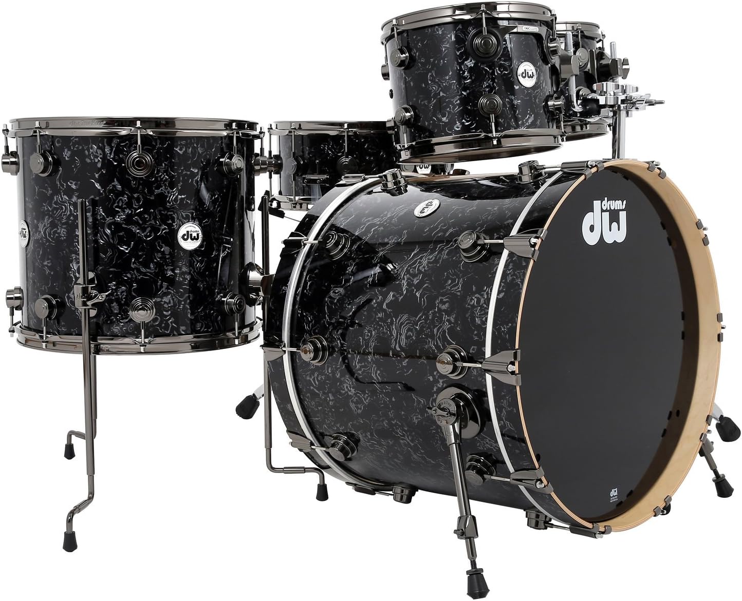 DW Collectors Maple Drum Kit Black Velvet, Black Nickel