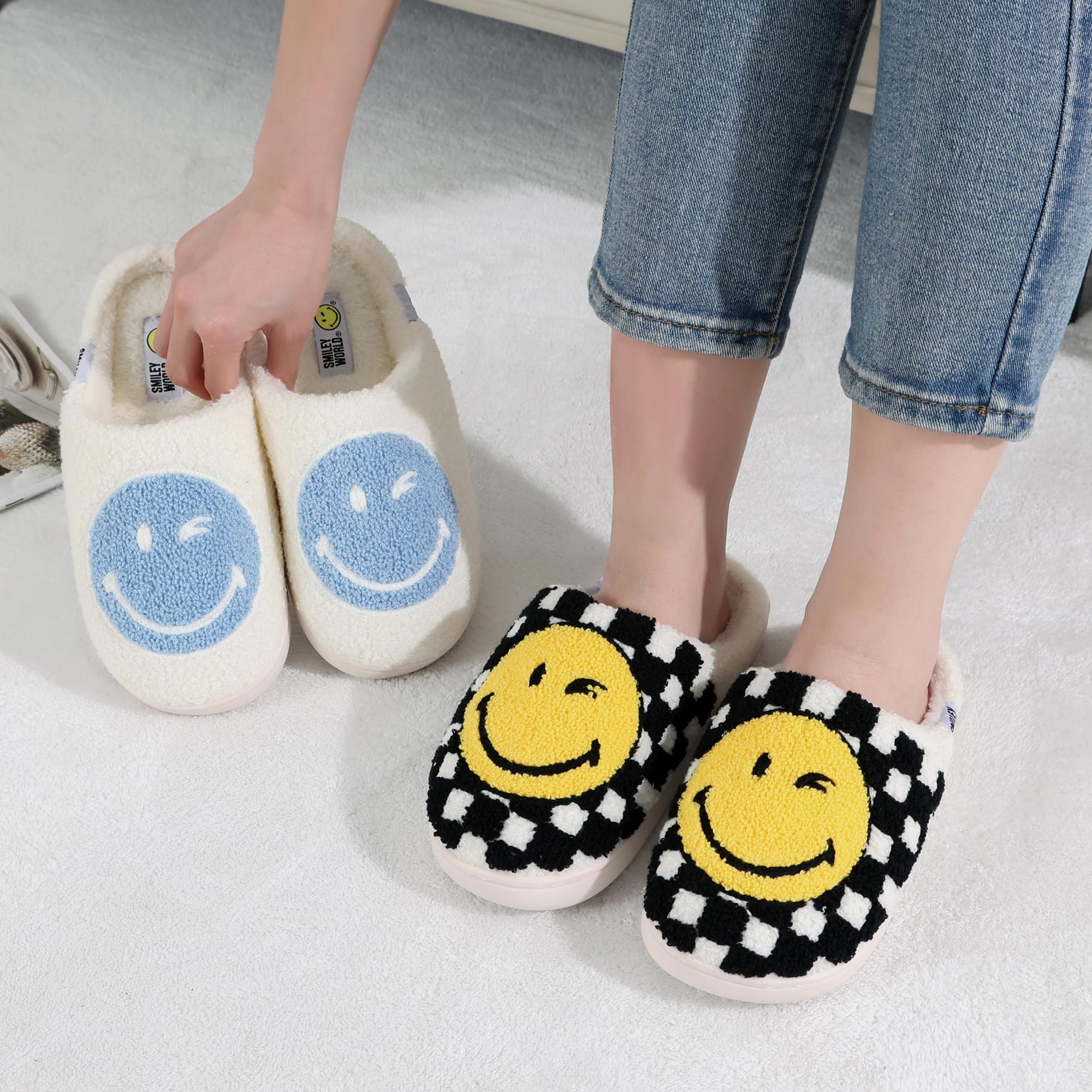 SMILEYWORLD® Chaussons Maison pour Enfants Pantoufles en Peluche d'hiver pour Fille Garcon