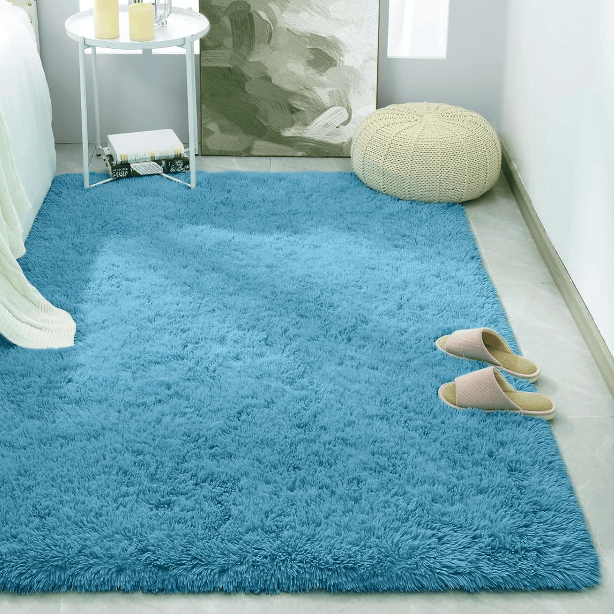 Tapis de chambre et salon bleu 180x230 pour un espace cocooning