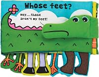 Melissa & Doug Whose Feet? Soft Sensory Baby Book - Crinkly Squeaky Cloth Toy for Toddlers, Machine Washable Travel Activity